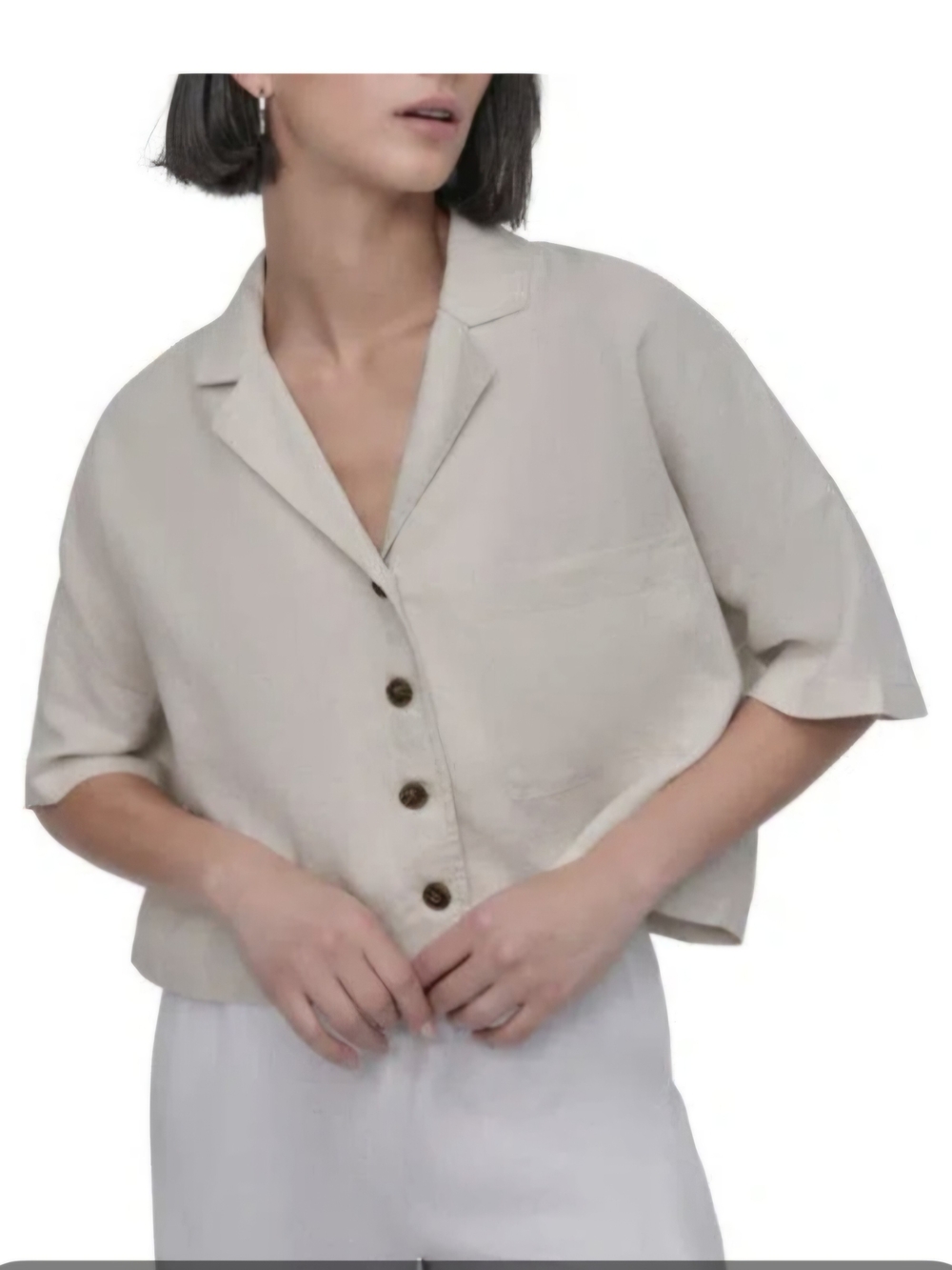 Donna Karan Linen Camp Shirt